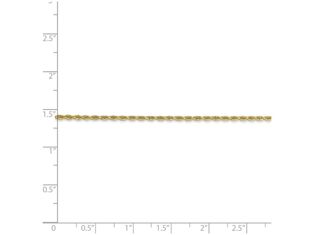 FJC Finejewelers 6 Inch 14k Yellow Gold 1.50mm bright-cut Rope With Lobster Clasp Chain Bracelet