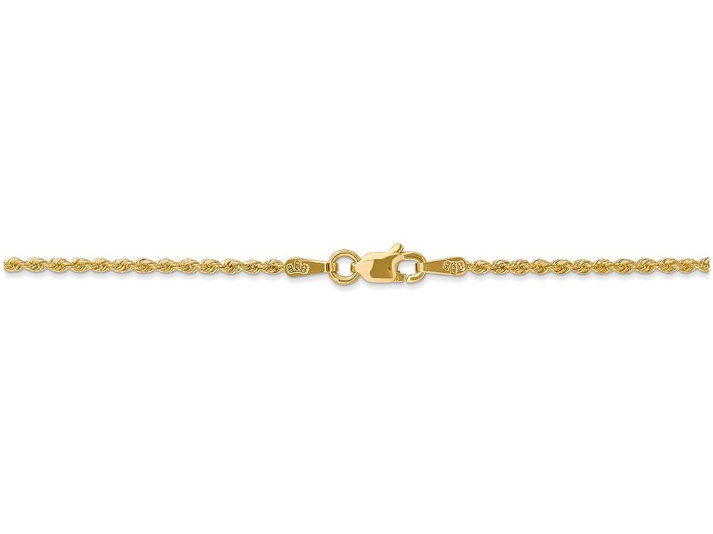 FJC Finejewelers 6 Inch 14k Yellow Gold 1.50mm Handmade Regular Rope Chain Bracelet