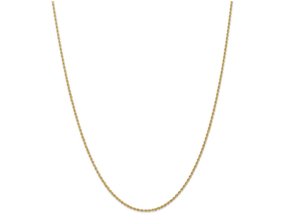FJC Finejewelers 9 Inch 14k Yellow Gold 1.50mm Handmade Regular Rope Chain Ankle Bracelet (Smaller Ankles)