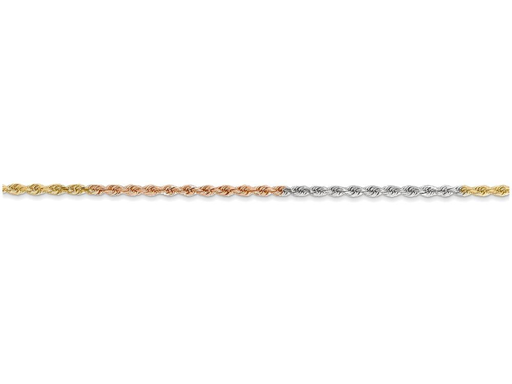 FJC Finejewelers 24 Inch 14 kt Tri Color Gold 1.5mm bright-cut Rope Chain Necklace