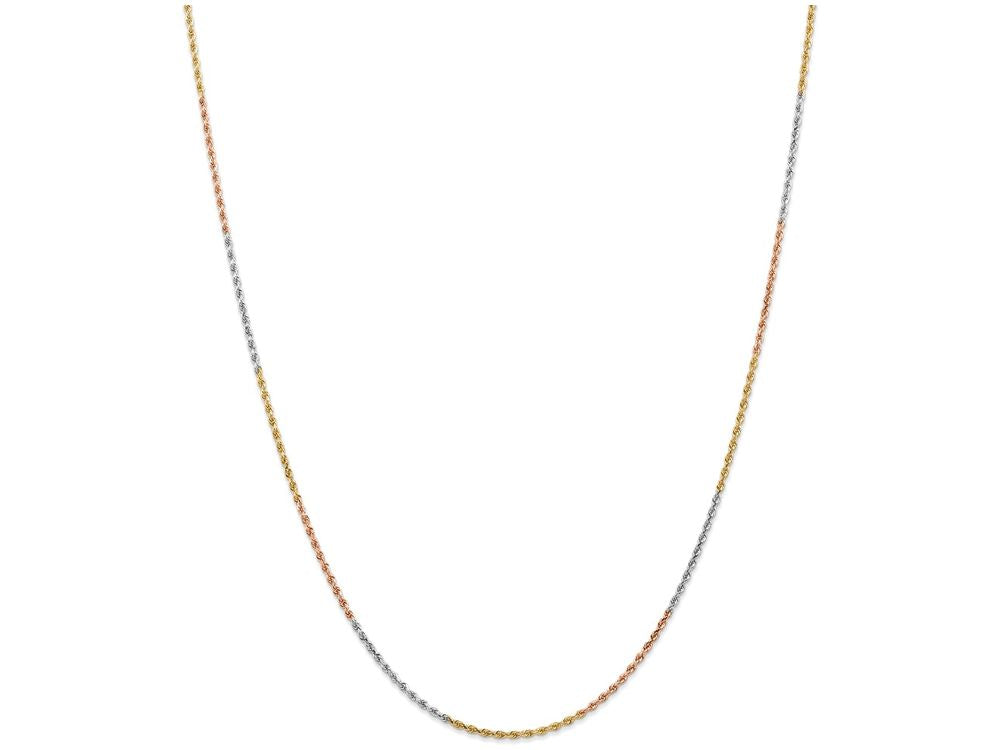 FJC Finejewelers 7 Inch 14 kt Tri Color Gold 1.5mm bright-cut Rope Chain Bracelet