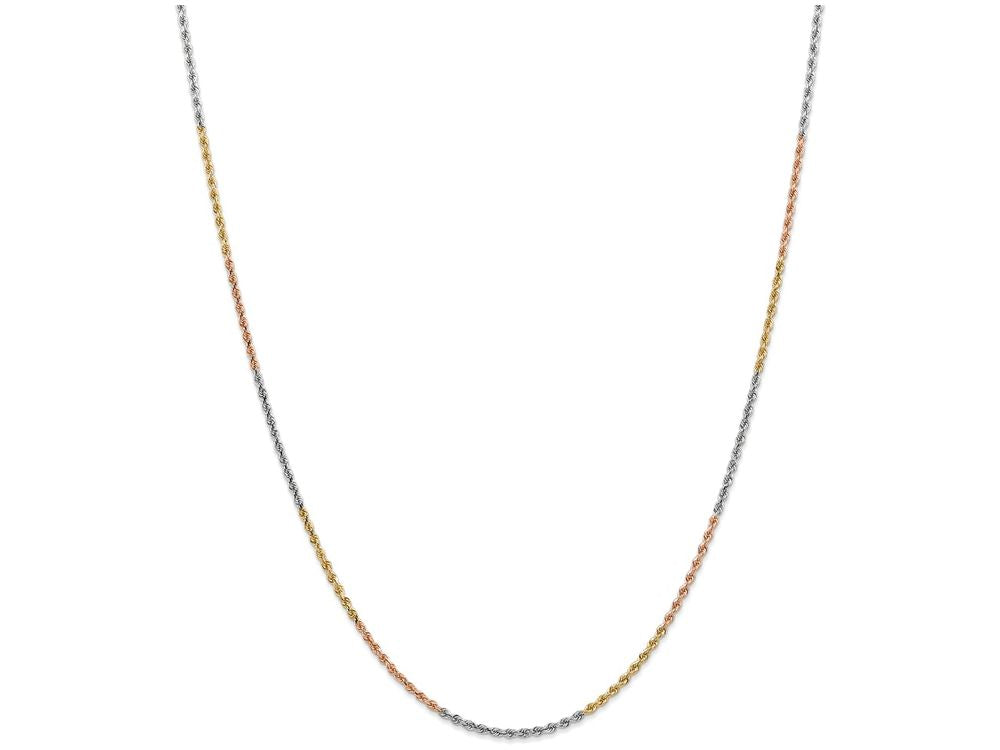 FJC Finejewelers 8 Inch 14 kt Tri Color Gold 1.8mm bright-cut Rope Chain Bracelet
