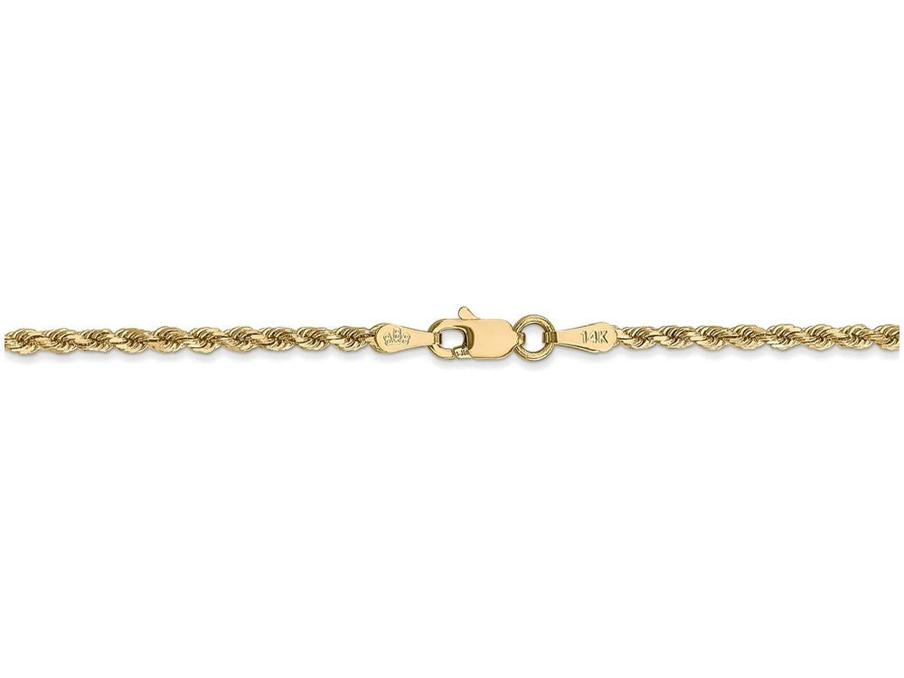 FJC Finejewelers 8 Inch 14k Yellow Gold 2mm bright-cut Rope With Lobster Clasp Chain Bracelet