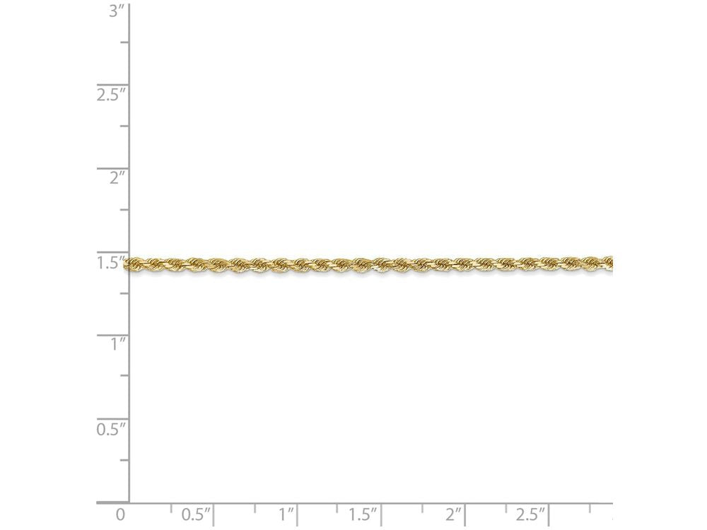 FJC Finejewelers 8 Inch 14k Yellow Gold 2mm bright-cut Rope With Lobster Clasp Chain Bracelet