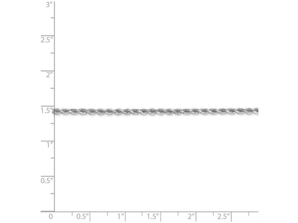 FJC Finejewelers 8 Inch 14k White Gold 2mm bright-cut Rope Chain Bracelet