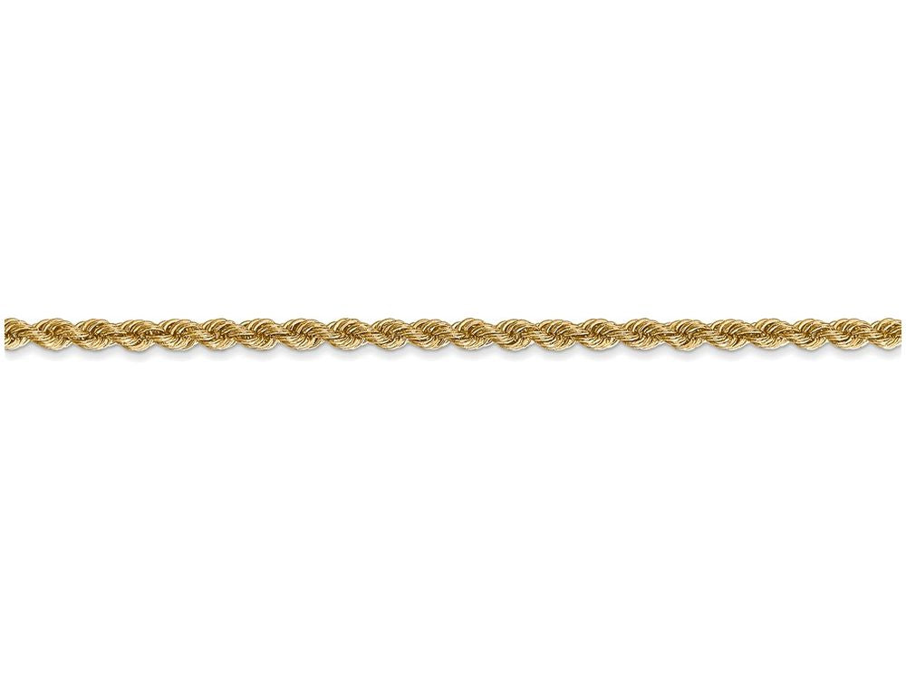 FJC Finejewelers 8 Inch 14k Yellow Gold 2.5mm Handmade Regular Rope Chain Bracelet