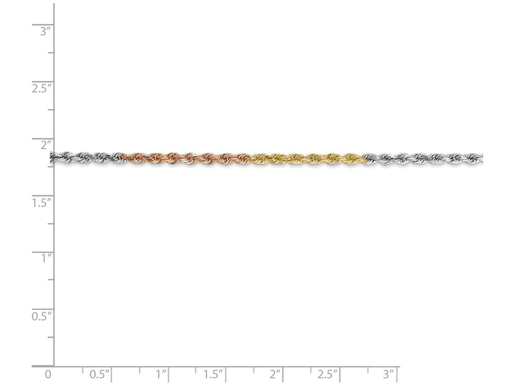 FJC Finejewelers 24 Inch 14 kt Tri Color Gold 2.5mm bright-cut Rope Chain Necklace