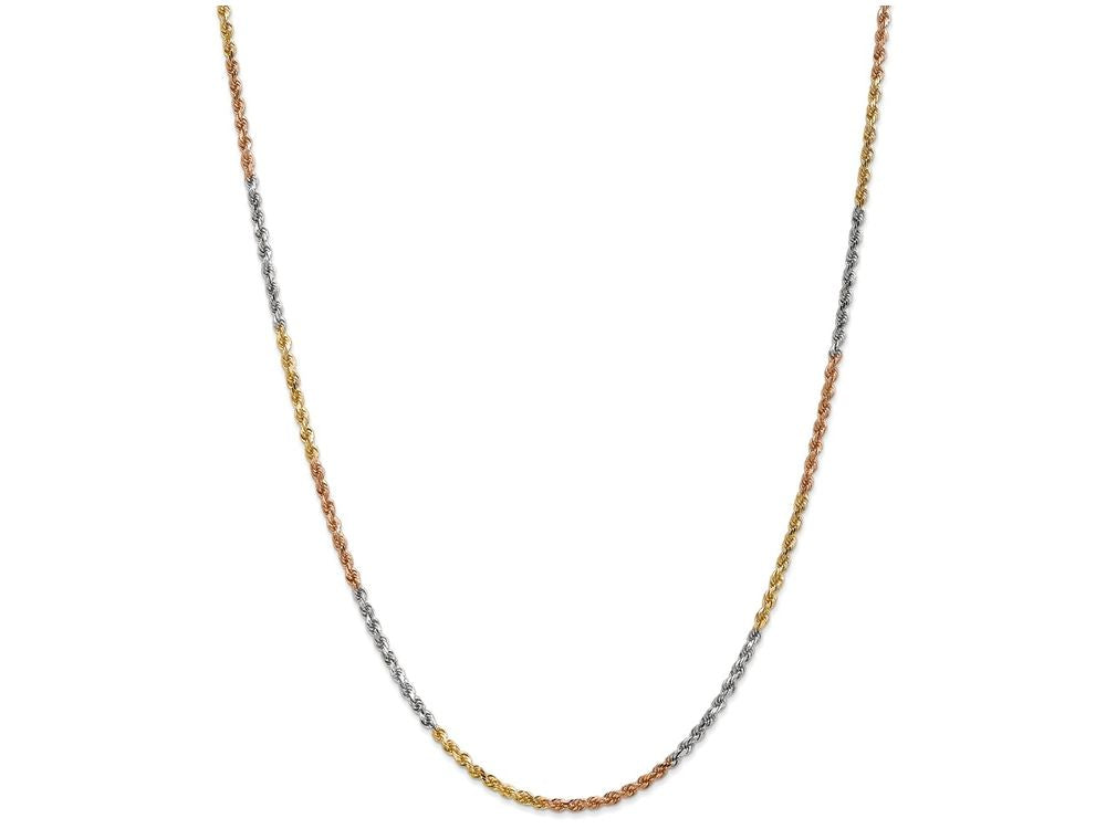 FJC Finejewelers 24 Inch 14 kt Tri Color Gold 2.5mm bright-cut Rope Chain Necklace