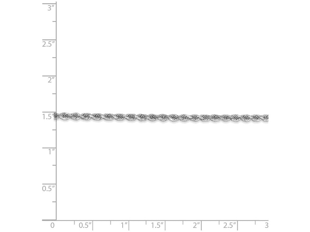 FJC Finejewelers 22 Inch 14k White Gold 2.5mm bright-cut Rope Chain Necklace