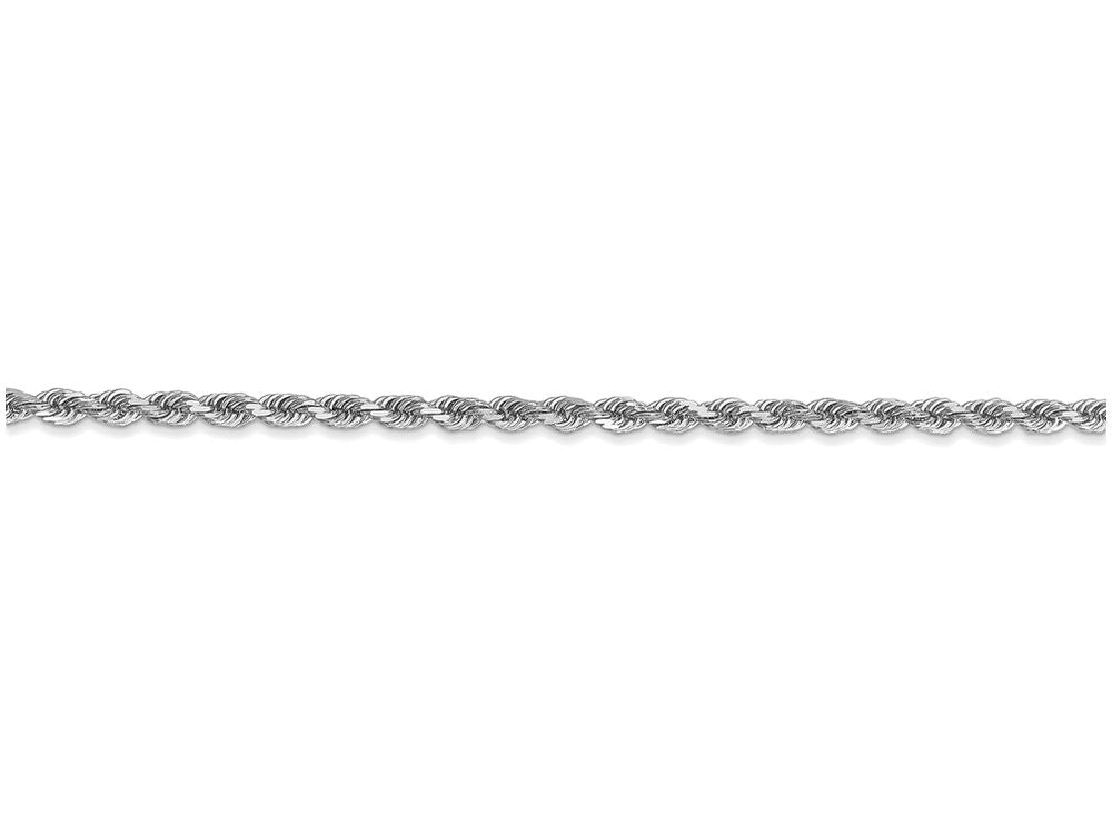 FJC Finejewelers 8 Inch 14k White Gold 2.5mm bright-cut Rope Chain Bracelet