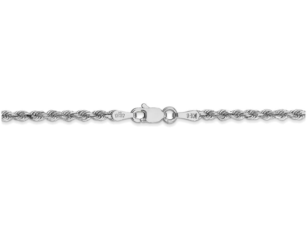 FJC Finejewelers 8 Inch 14k White Gold 2.5mm bright-cut Rope Chain Bracelet