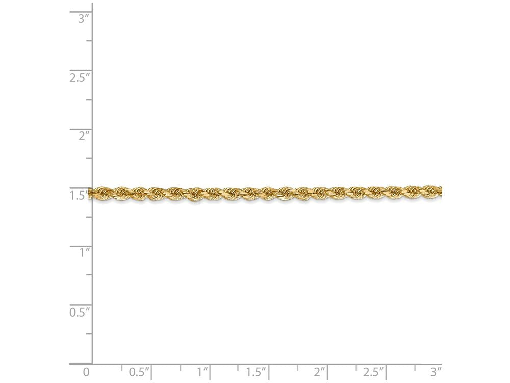 FJC Finejewelers 7 Inch 14k Yellow Gold 2.75mm bright-cut Rope With Lobster Clasp Chain Bracelet