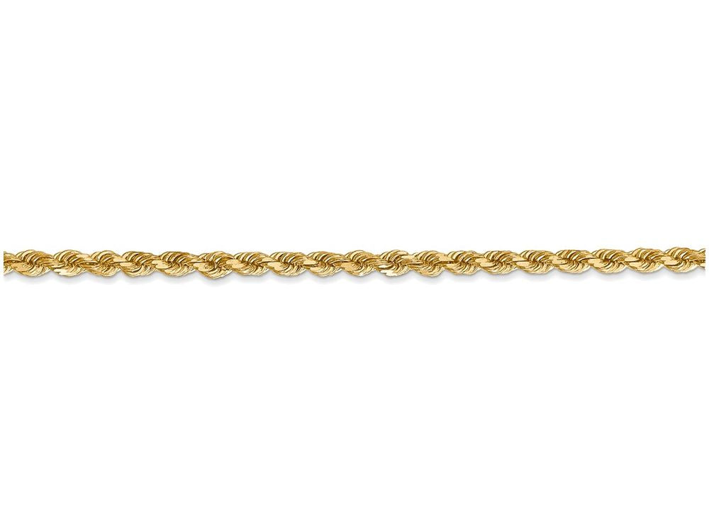 FJC Finejewelers 8 Inch 14k Yellow Gold 2.75mm bright-cut Rope With Lobster Clasp Chain Bracelet