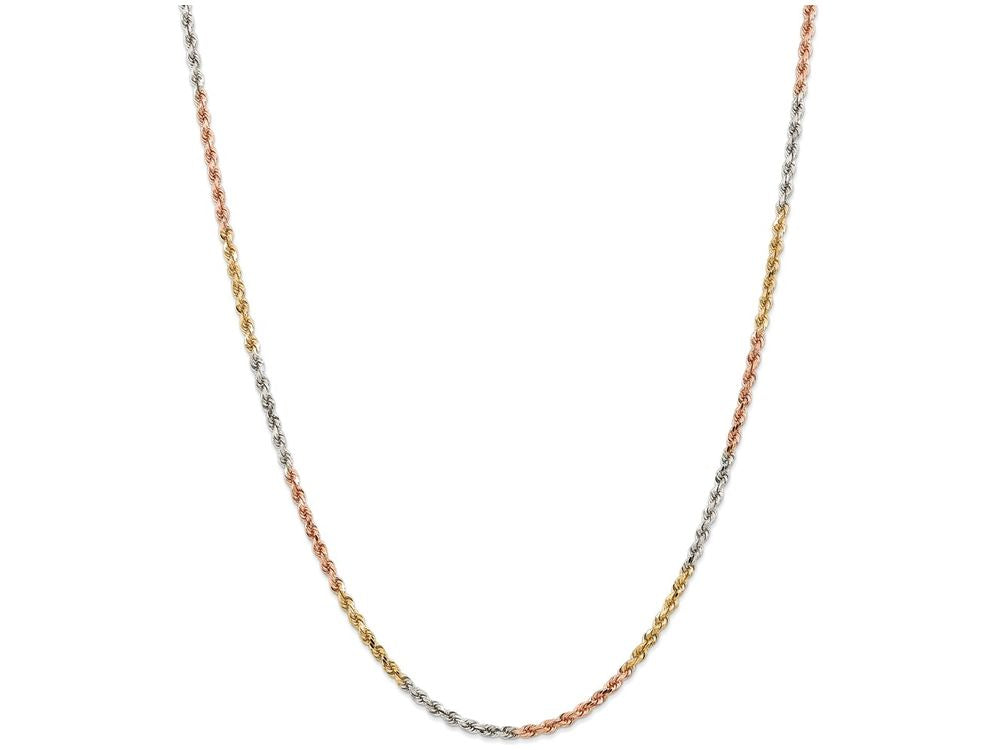 FJC Finejewelers 16 Inch 14 kt Tri Color Gold 2.9mm bright-cut Rope Chain Necklace