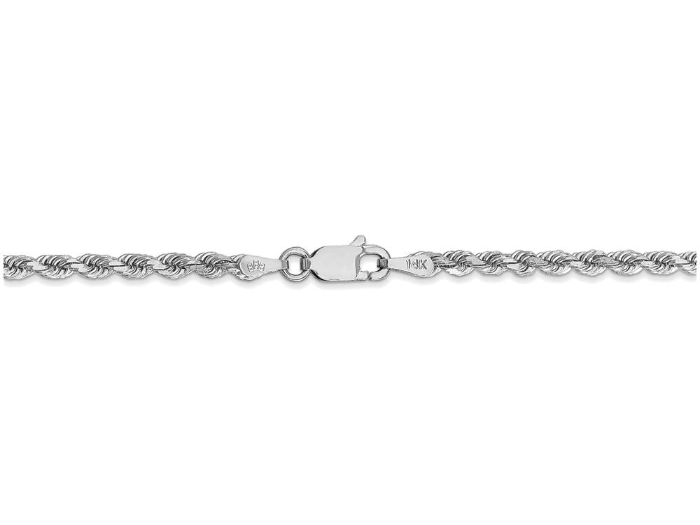 FJC Finejewelers 7 Inch 14k White Gold 2.9mm bright-cut Rope Chain Bracelet