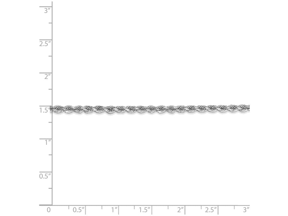 FJC Finejewelers 7 Inch 14k White Gold 2.9mm bright-cut Rope Chain Bracelet