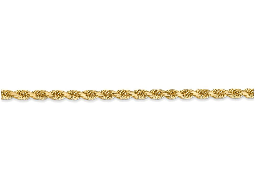 FJC Finejewelers 8 Inch 14k Yellow Gold 3.20mm bright-cut Rope With Lobster Clasp Chain Bracelet