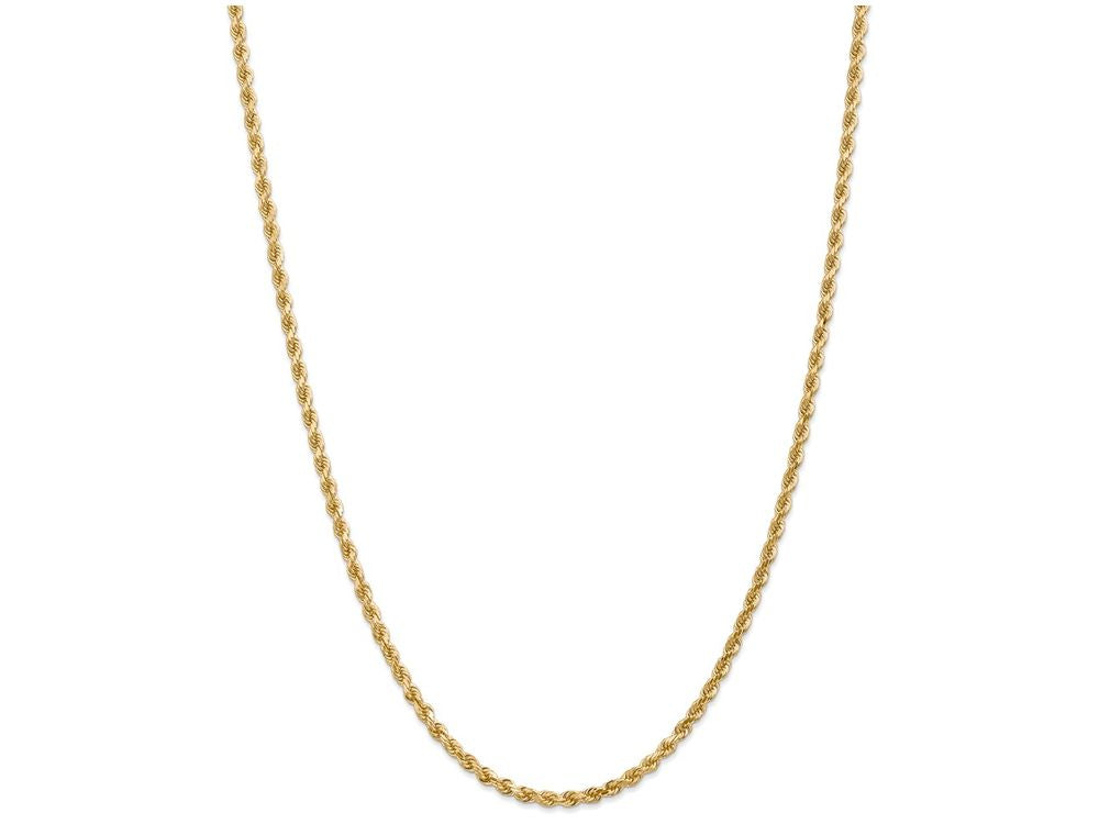 FJC Finejewelers 9 Inch 14k Yellow Gold 3.20mm bright-cut Rope With Lobster Clasp Chain Ankle Bracelet (Smaller Ankles)