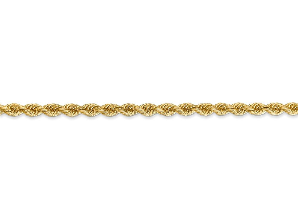 FJC Finejewelers 16 Inch 14k Yellow Gold 3mm Handmade Regular Rope Chain Necklace