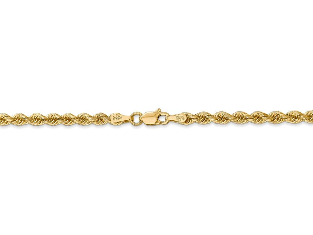 FJC Finejewelers 16 Inch 14k Yellow Gold 3mm Handmade Regular Rope Chain Necklace