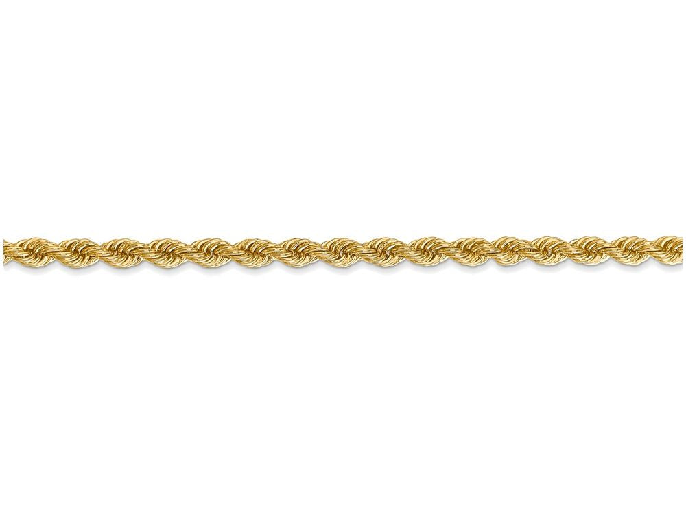 FJC Finejewelers 7 Inch 14k Yellow Gold 3mm Handmade Regular Rope Chain Bracelet