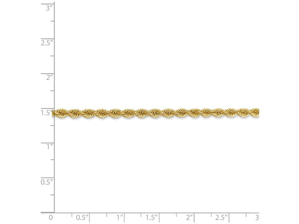 FJC Finejewelers 8 Inch 14k Yellow Gold 3mm Handmade Regular Rope Chain Bracelet