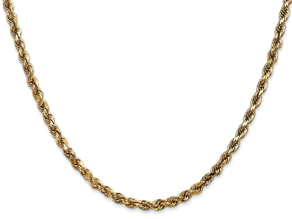 FJC Finejewelers 16 Inch 14k Yellow Gold 3.5mm bright-cut Rope With Lobster Clasp Chain Necklace