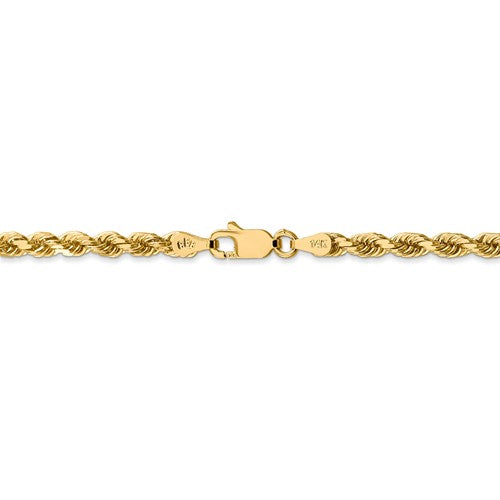 FJC Finejewelers 22 Inch 14k Yellow Gold 3.5mm bright-cut Rope With Lobster Clasp Chain Necklace