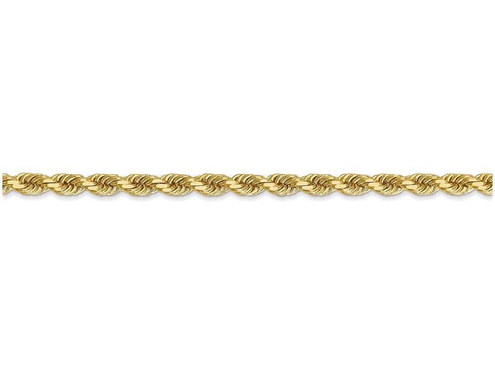 FJC Finejewelers 8 Inch 14k Yellow Gold 3.5mm bright-cut Rope With Lobster Clasp Chain Bracelet