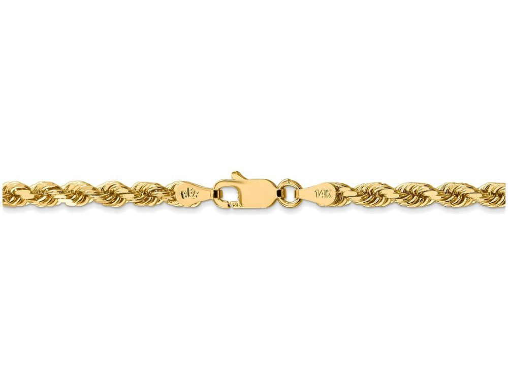 FJC Finejewelers 8 Inch 14k Yellow Gold 3.5mm bright-cut Rope With Lobster Clasp Chain Bracelet