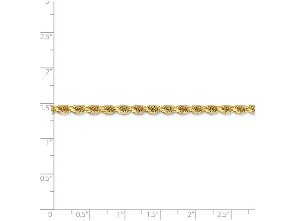 FJC Finejewelers 8 Inch 14k Yellow Gold 3.5mm bright-cut Rope With Lobster Clasp Chain Bracelet