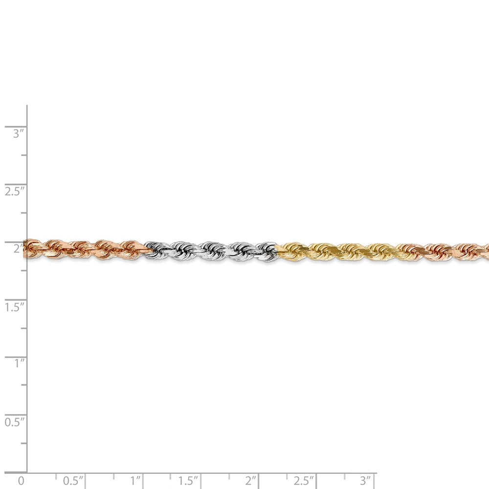 FJC Finejewelers 24 Inch 14k Tri-color 4mm bright-cut Rope Chain Necklace