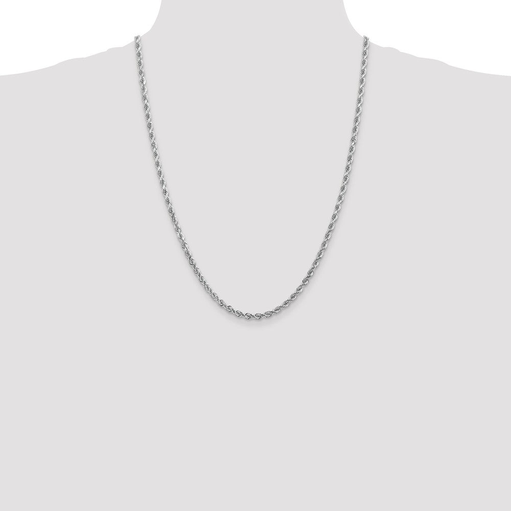 FJC Finejewelers 24 Inch 14k White Gold 4mm bright-cut Rope Chain Necklace