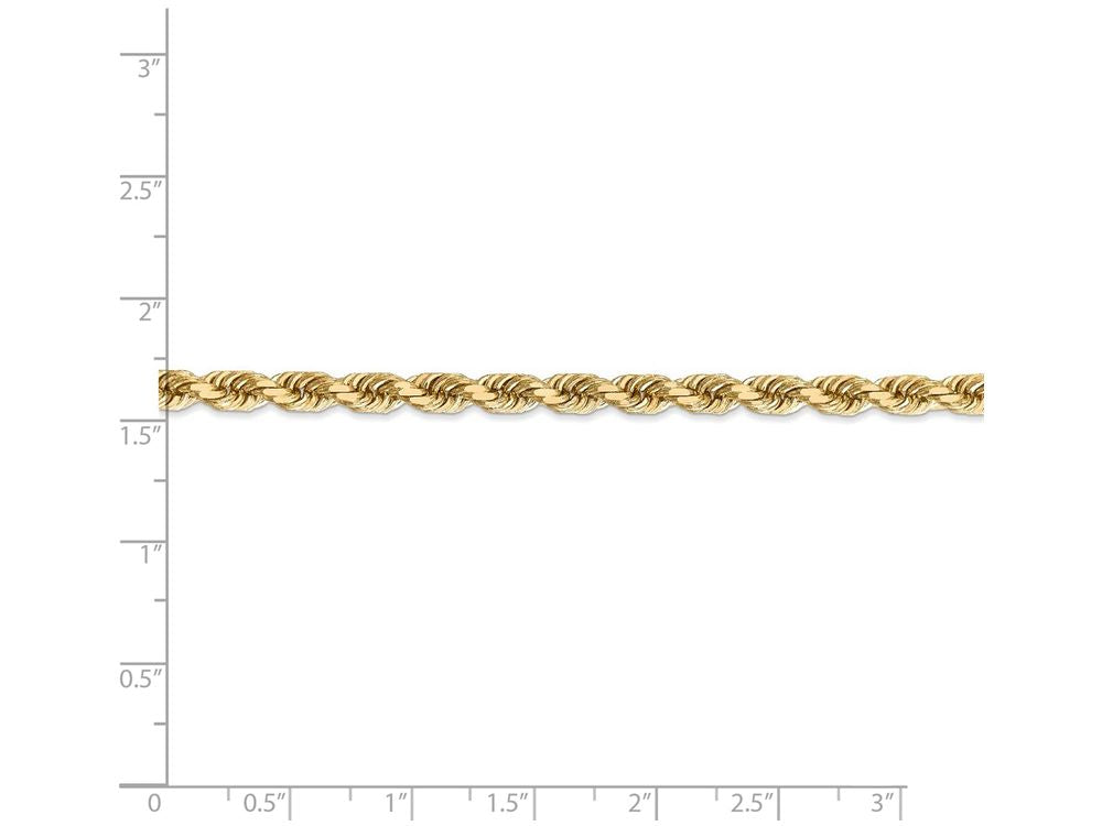 FJC Finejewelers 7 Inch 14k Yellow Gold 5mm bright-cut Rope With Lobster Clasp Chain Bracelet