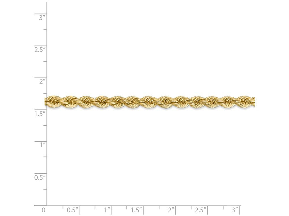 FJC Finejewelers 9 Inch 14k Yellow Gold 5mm Handmade Regular Rope Chain Ankle Bracelet (Smaller Ankles)