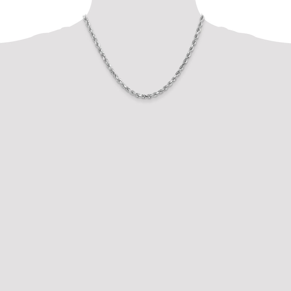 FJC Finejewelers 18 Inch 14k White Gold 5mm bright-cut Rope Chain Necklace