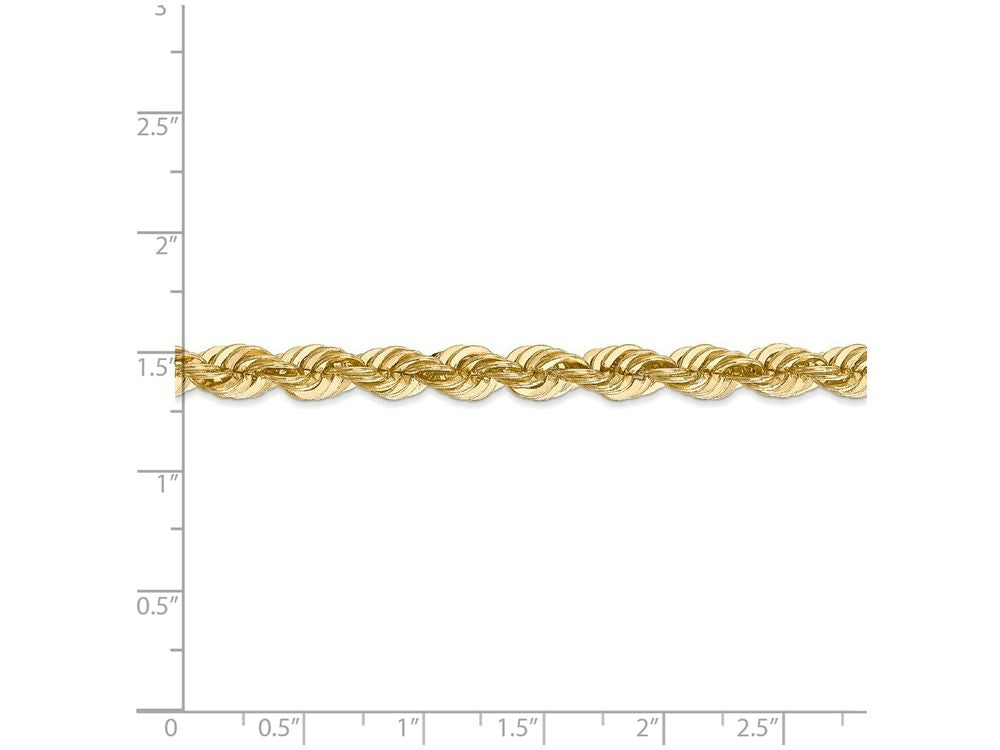 FJC Finejewelers 9 Inch 14k Yellow Gold 6mm Handmade Regular Rope Chain Ankle Bracelet (Smaller Ankles)