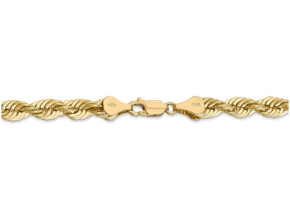 FJC Finejewelers 9 Inch 14k Yellow Gold 6mm Handmade Regular Rope Chain Ankle Bracelet (Smaller Ankles)