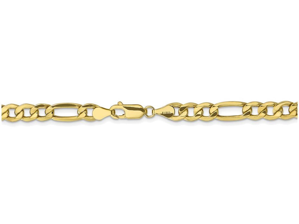 FJC Finejewelers 7 Inch 10k 6.6mm Semi-solid Figaro Chain Bracelet
