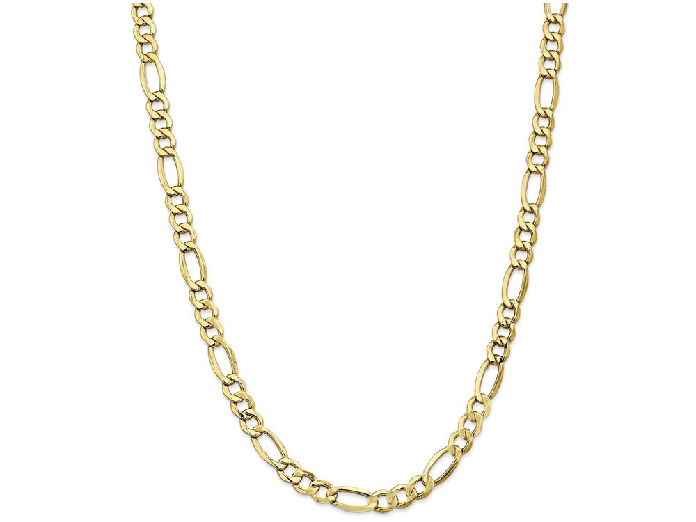 FJC Finejewelers 7 Inch 10k 7.3mm Semi-solid Figaro Chain Bracelet