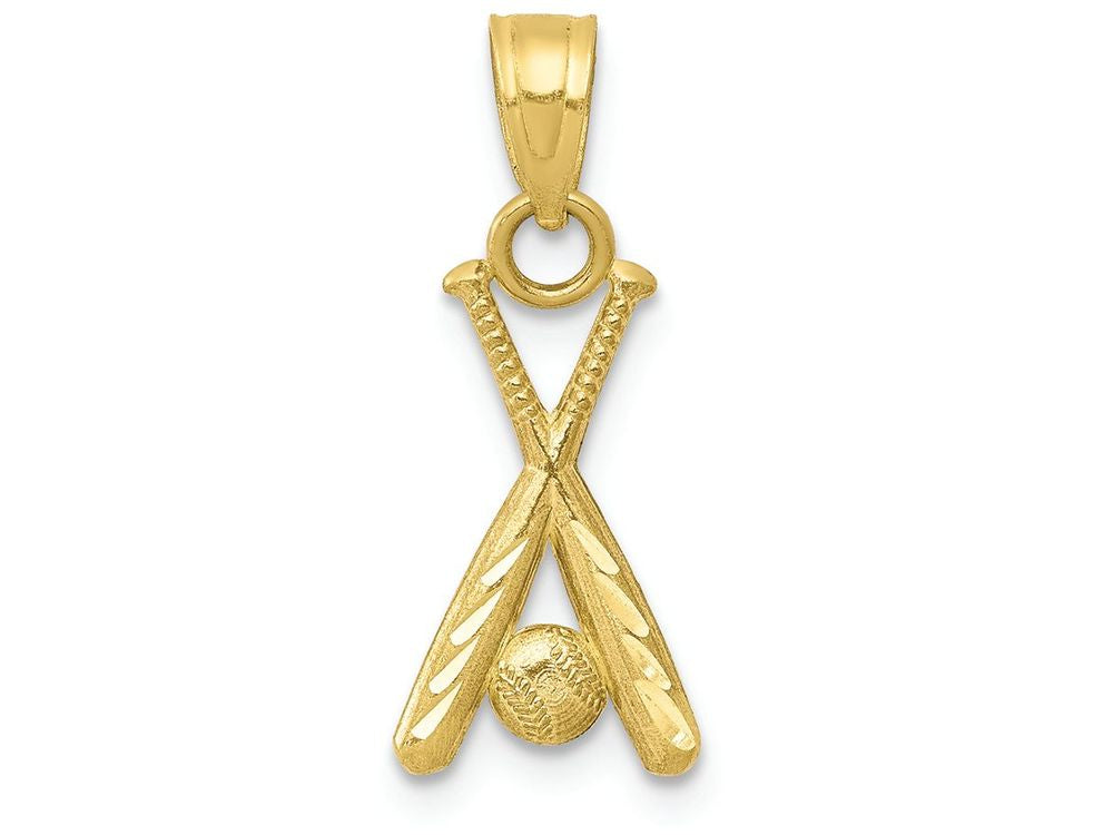 FJC Finejewelers 10k Yellow Gold Baseball with Bats Charm