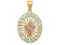 FJC Finejewelers 10k Two-tone Gold CZ Cross Charm