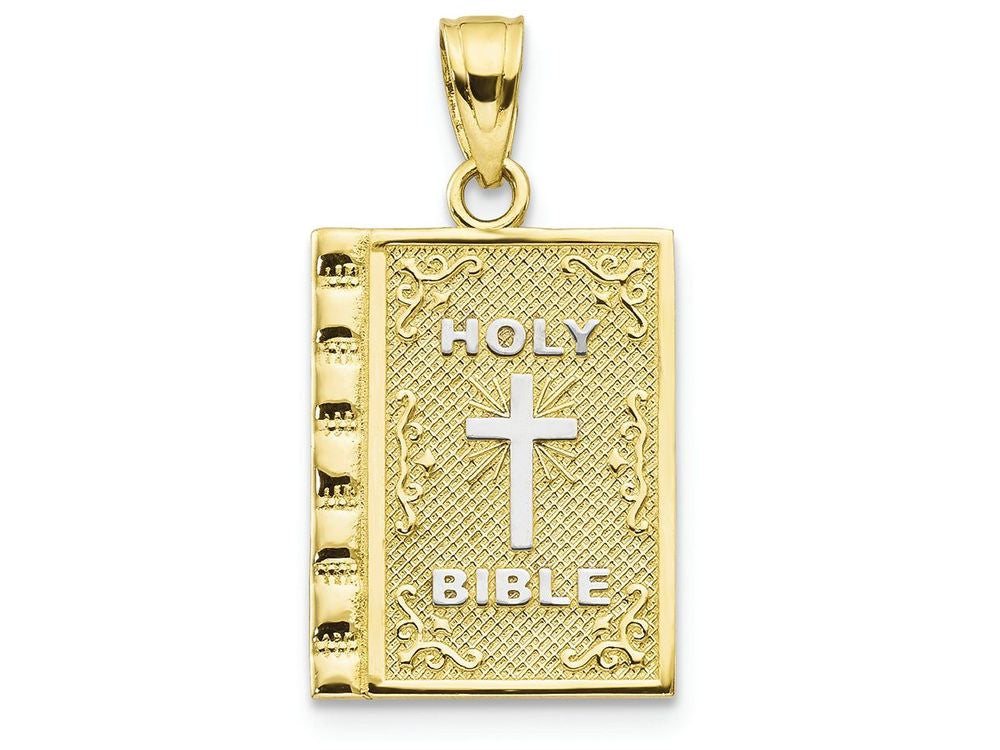 FJC Finejewelers 10k Yellow Gold with Rhodium Holy Bible Charm