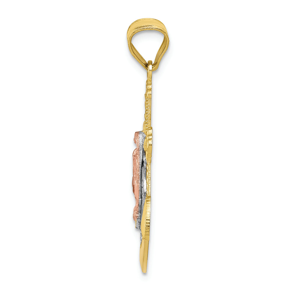FJC Finejewelers 10k Two-tone Gold Mariner Blessed Mother Charm