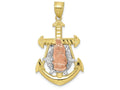 FJC Finejewelers 10k Two-tone Gold Mariner Blessed Mother Charm
