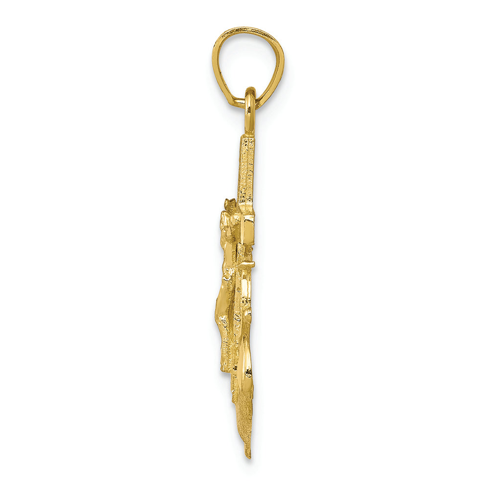 FJC Finejewelers 10k Yellow Gold Mariner Crucifix Charm