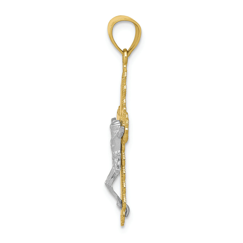 FJC Finejewelers 10k Yellow Gold with Rhodium Filigree Crucifix Charm