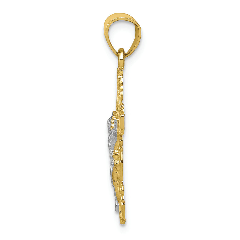 FJC Finejewelers 10k Yellow Gold with Rhodium Crucifix Charm