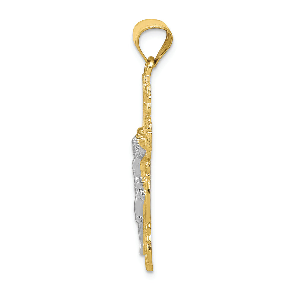 FJC Finejewelers 10k Yellow Gold with Rhodium Crucifix Charm