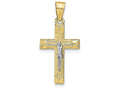 FJC Finejewelers 10k Yellow Gold with Rhodium Small Crucifix Charm